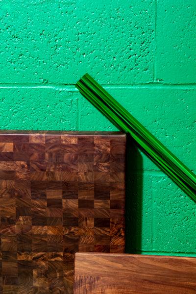 end grain cutting board detail