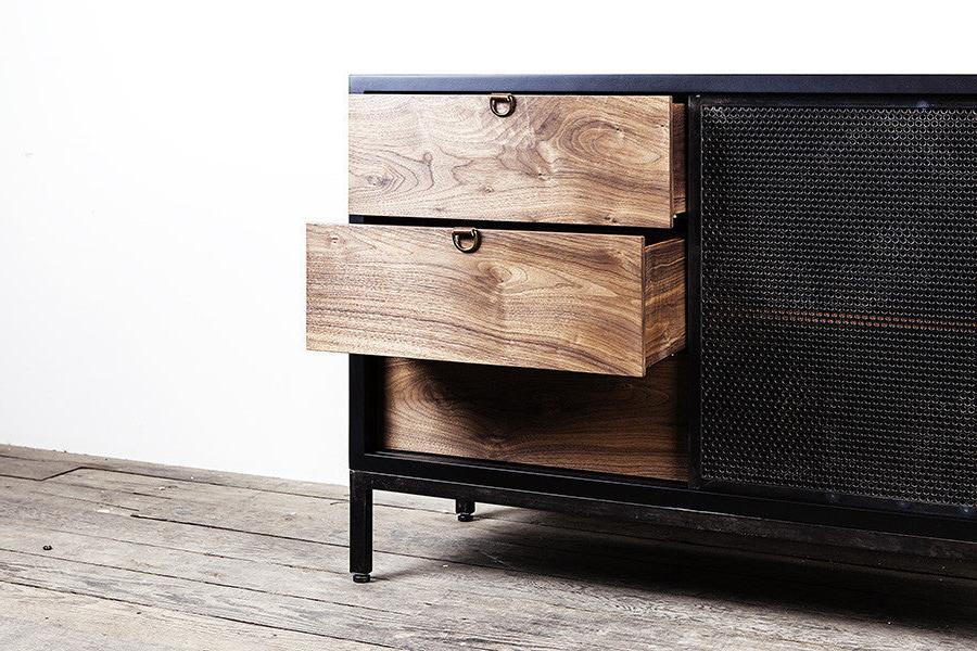 walnut cabinet with drawers